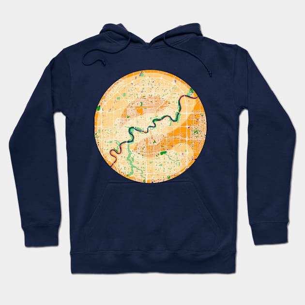 Edmonton Circular Map Hoodie by Edmonton River